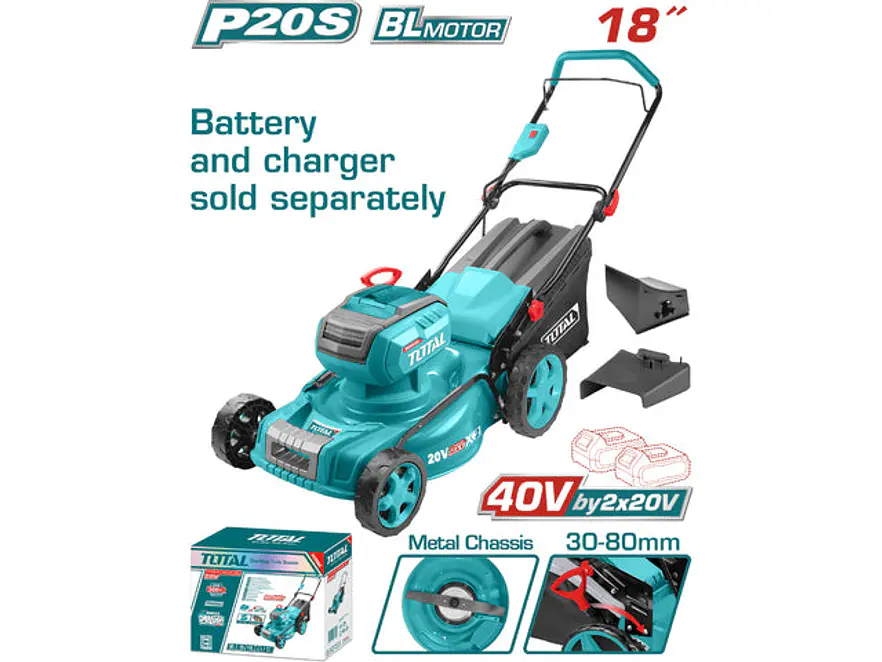 Cortacésped Inalámbrico 40V TOTAL TLMLI20185 Industrial (2x20V) - Envío a todo Colombia | aztools.co