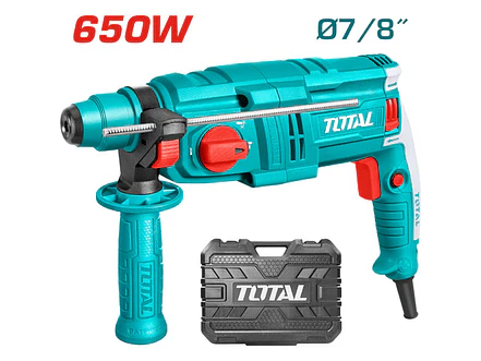Rotomartillo SDS Plus 650W TOTAL UTH306236 1.7J + 2 Brocas + Carbones - Envío a todo Colombia | aztools.co