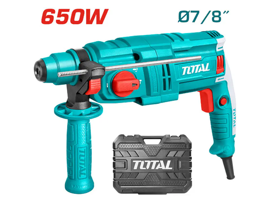 Rotomartillo SDS Plus 650W TOTAL UTH306236 1.7J + 2 Brocas + Carbones - Envío a todo Colombia | aztools.co