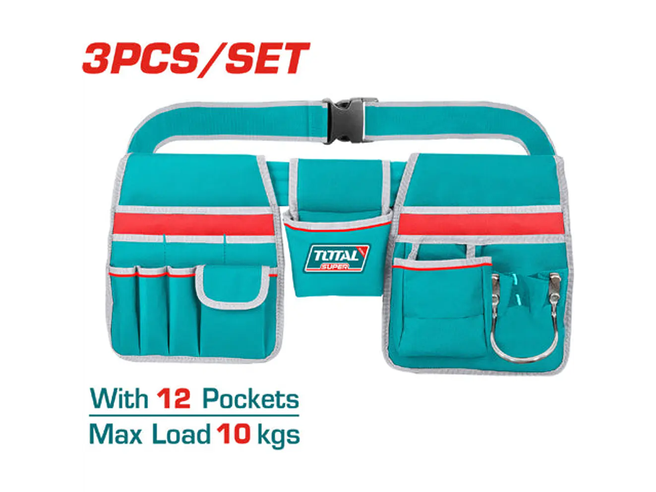 Porta Herramientas Cinturón 13 Bolsillos TOTAL 10kg Poliéster 600D - THT16P20325 - Envío a todo Colombia | aztools.co
