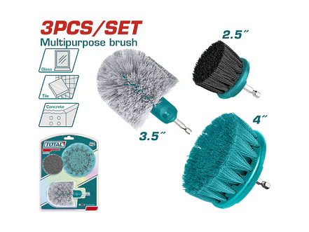 Set De Cepillo Para Taladro Juego X 3 Pcz Industrial Super Total Tacb0301 - Envío a todo Colombia | aztools.co