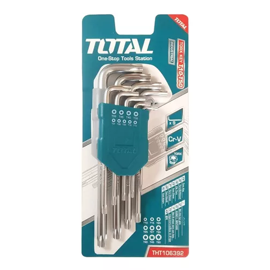 Torx Industrial Juego X 9 Pzs Largo Total Tht106392