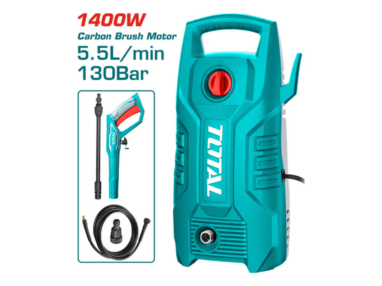 Hidrolavadora Eléctrica TOTAL UTGT11316 Super Select 1400W 1900 PSI - Envío a todo Colombia | aztools.co
