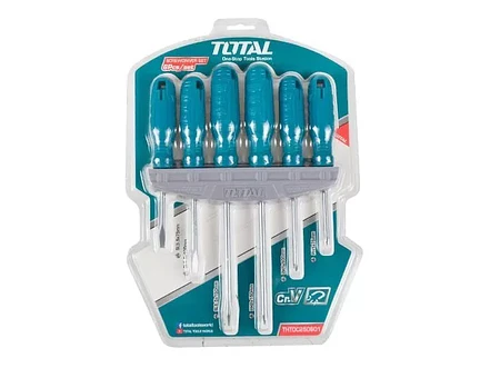 Destornillador Cromo Vanadium Juego X 6 Pzs Mango Ergonomico Total Thtdc250601 - Envío a todo Colombia | aztools.co