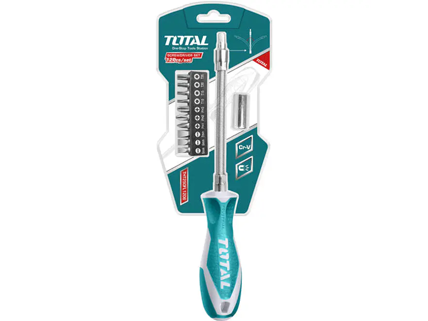 Destornillador Flexible En Blister Incluye 12 Puntas Total Tht250Fl1206 - Envío a todo Colombia | aztools.co