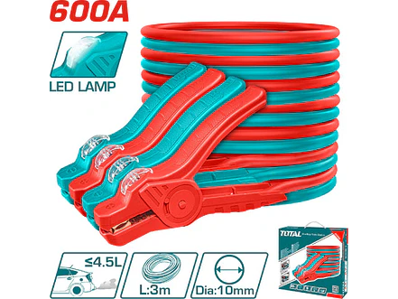Cable Inicio Bateria 600Amp 3Mts Luz Led Total Pbca16008L - Envío a todo Colombia | aztools.co