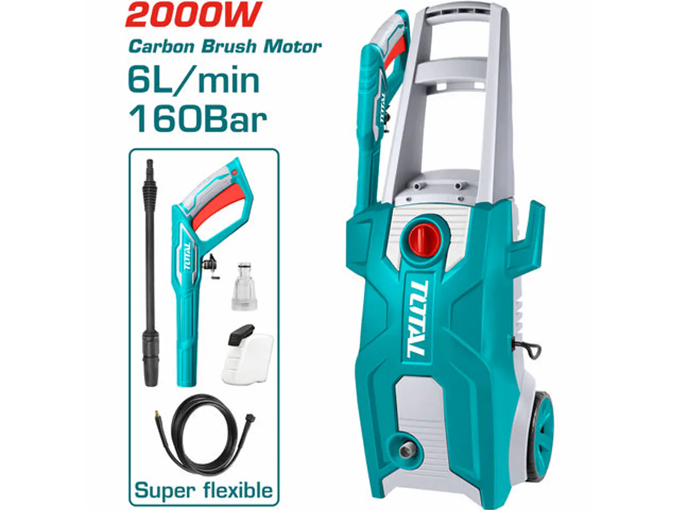 Hidrolavadora Industrial TOTAL UTGT11376 2000W 2320 PSI 160 Bar - Envío a todo Colombia | aztools.co