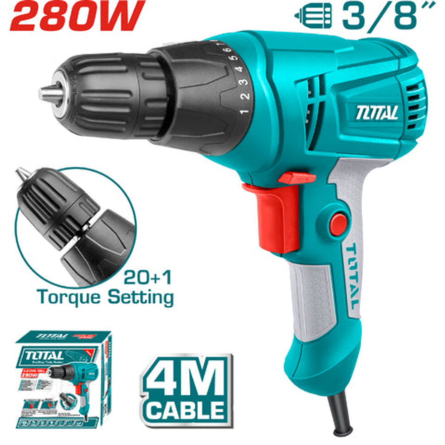 Taladro De Rotacion 3/8 280W Total Utd502106