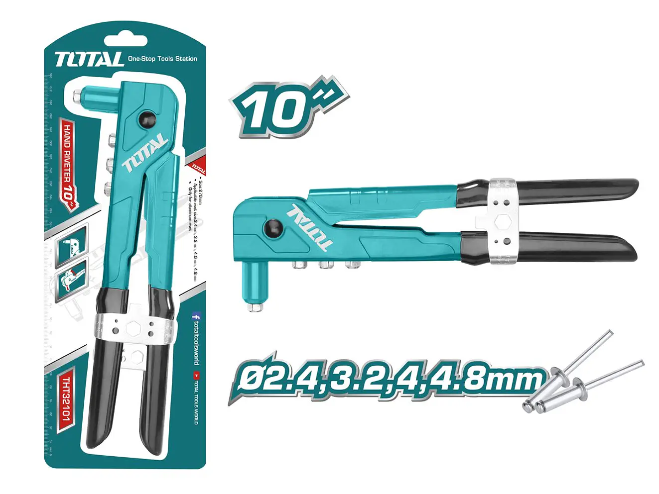Remachadora Manual Industrial TOTAL THT32101 de 10