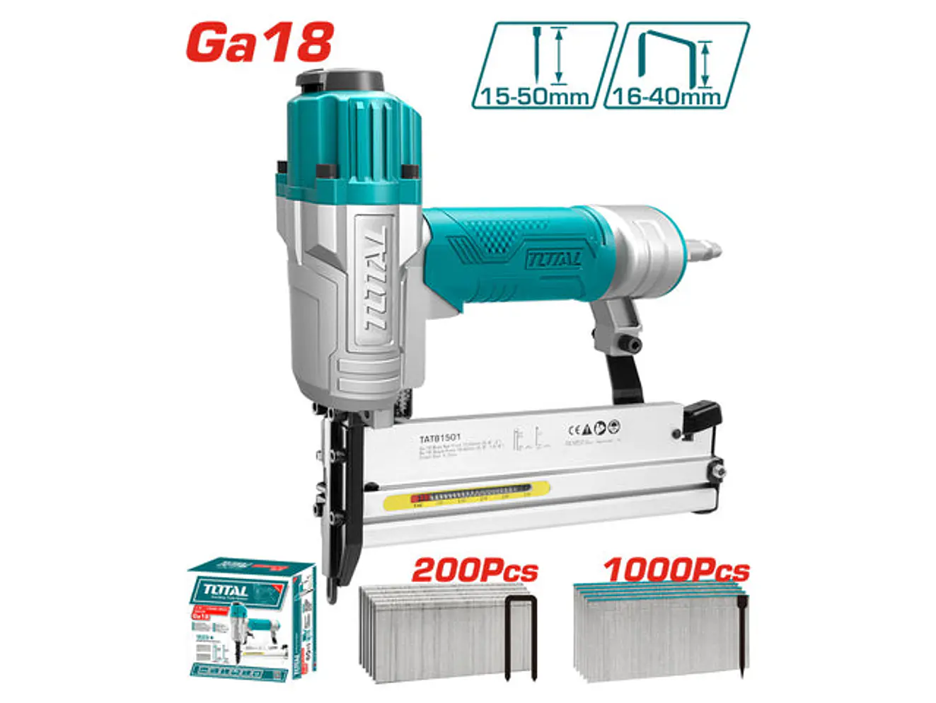 Clavadora + Grapadora Neumatica 2 En 1 Total Tat81501 - Envío a todo Colombia | aztools.co