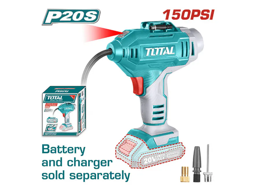 Compresor de Aire Inalámbrico 20V Super TOTAL TACLI2018 150PSI (Sin Batería) - Foto 1 | aztools.co
