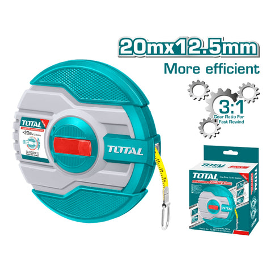 Decametro 20Mts Industrial Fibra De Vidrio Total Tmtf13206