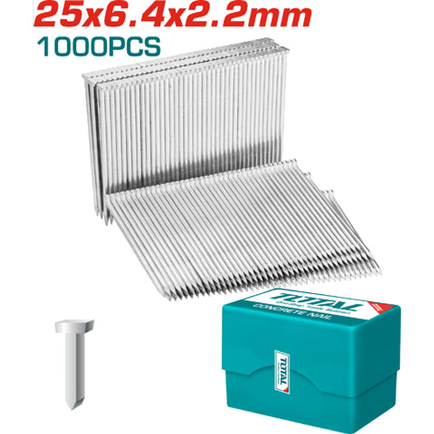 Clavo 25Mm Para Clavadora Neumatica 1000 Pzs Total Tac918253