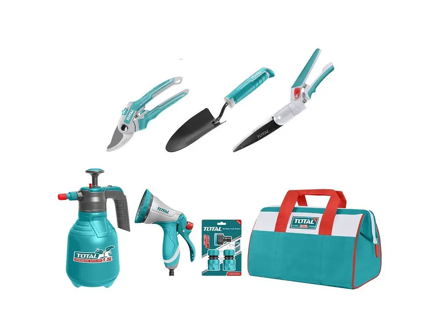Kit de Jardinería TOTAL TOS23048 x 7 Piezas Acero Inoxidable y Ergonómico - Envío a todo Colombia | aztools.co