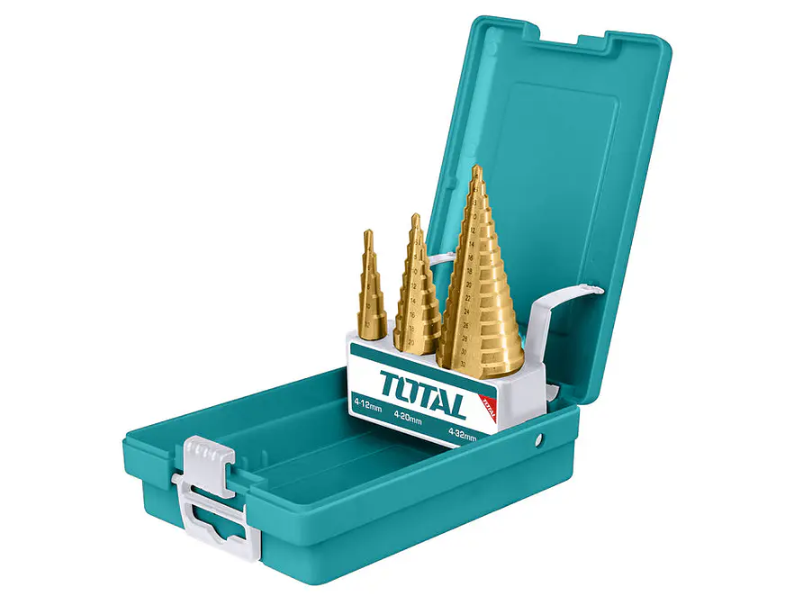 Juego de Brocas Escalonadas TOTAL TACSD2031 x 3 Piezas HSS Profesional - Envío a todo Colombia | aztools.co