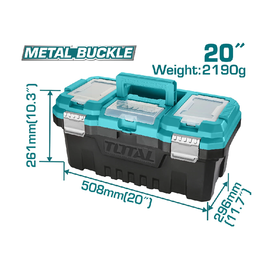 Caja Herramienta 20 Plastica Cierre Metalico Total Tpbx0202