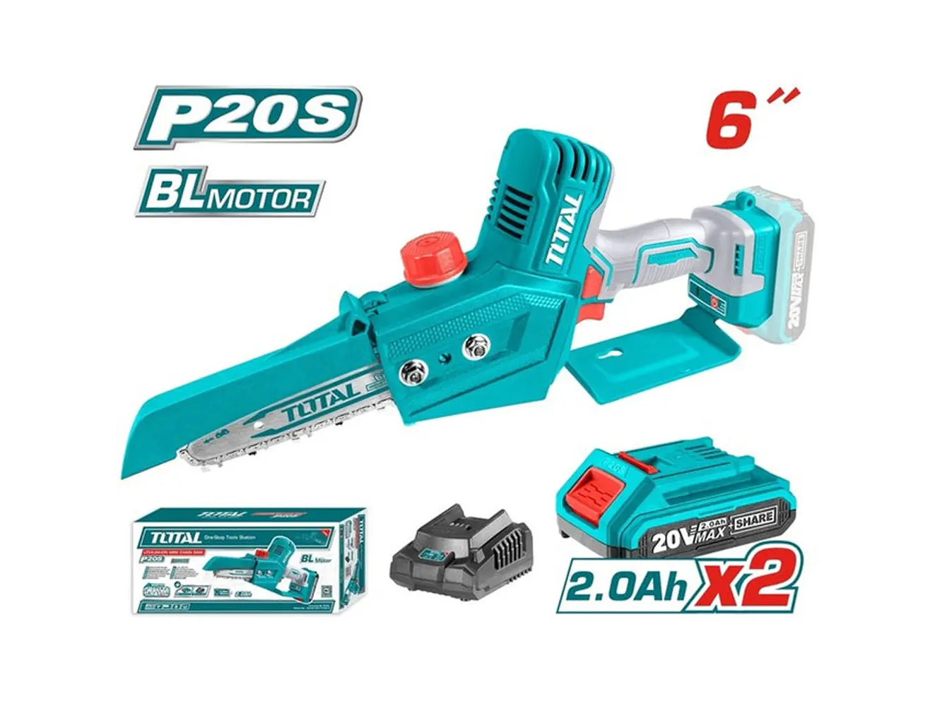 Sierra Mini Inalambrica De 6 20V Incluye Dos Baterias Y Cargador Total Utgsli20683 - Envío a todo Colombia | aztools.co