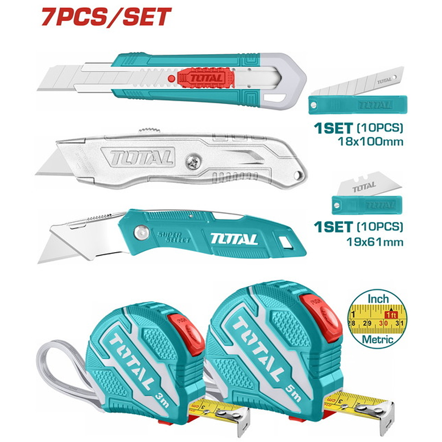 Kit De Herramienta 7 Pzs Total Tos23034