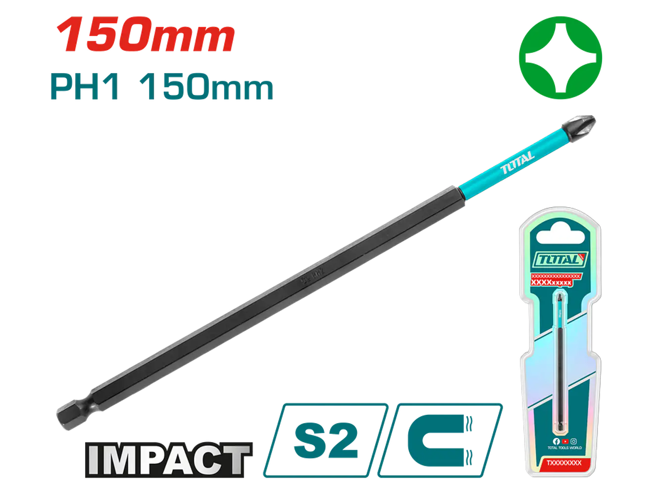 Punta Taladro Imantada 150Mm + Industrial Super Total Tacim71Ph1150 - Envío a todo Colombia | aztools.co