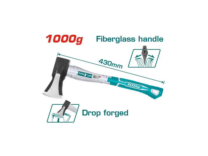 Hacha 1000G Mango De Fibra De Vidrio Total Tht798016 - Envío a todo Colombia | aztools.co