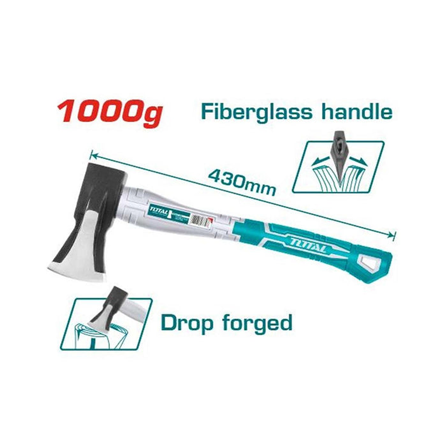 Hacha 1000G Mango De Fibra De Vidrio Total Tht798016