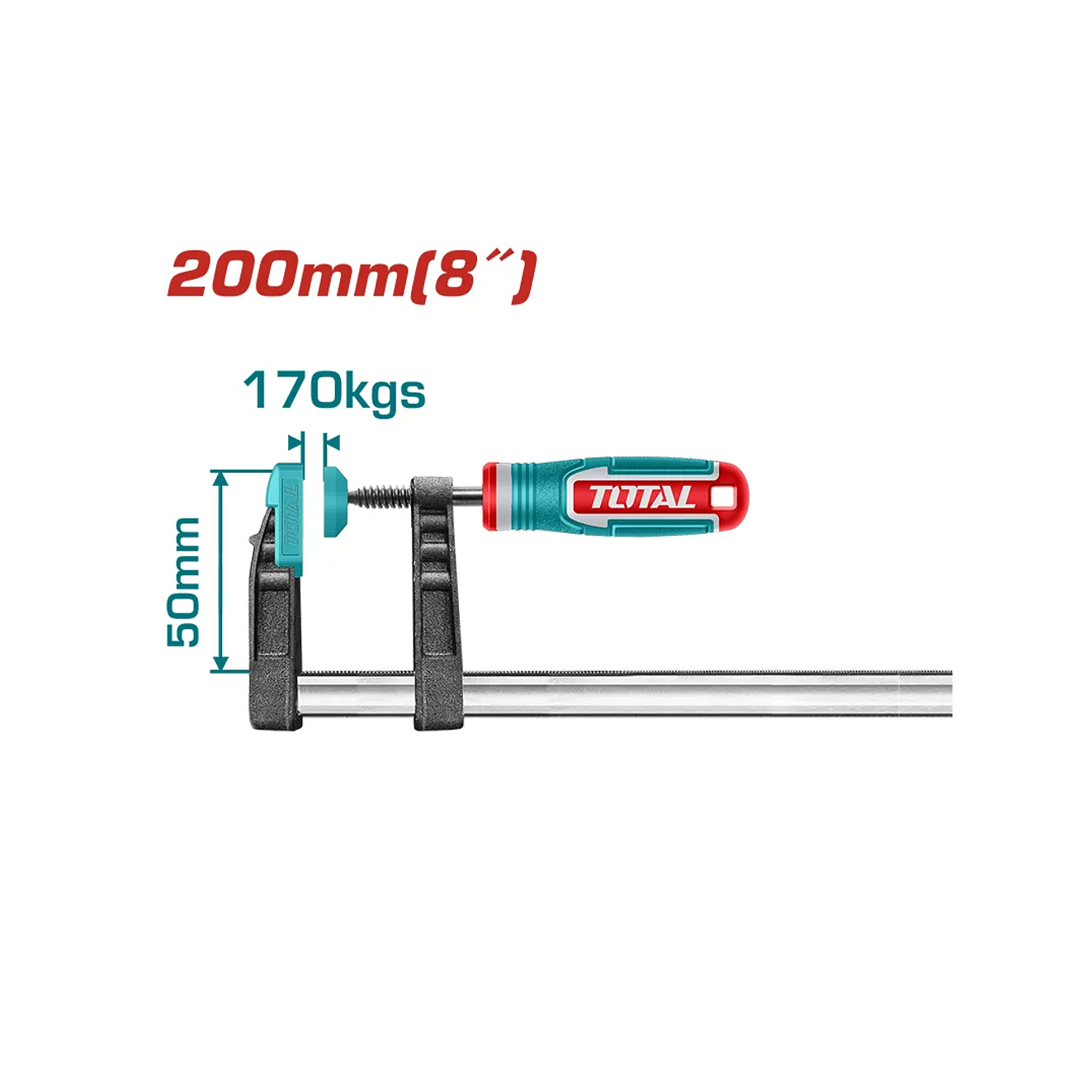 Prensa Sargento En F 50X200Mm Industrial Graduable Total Tht1320502