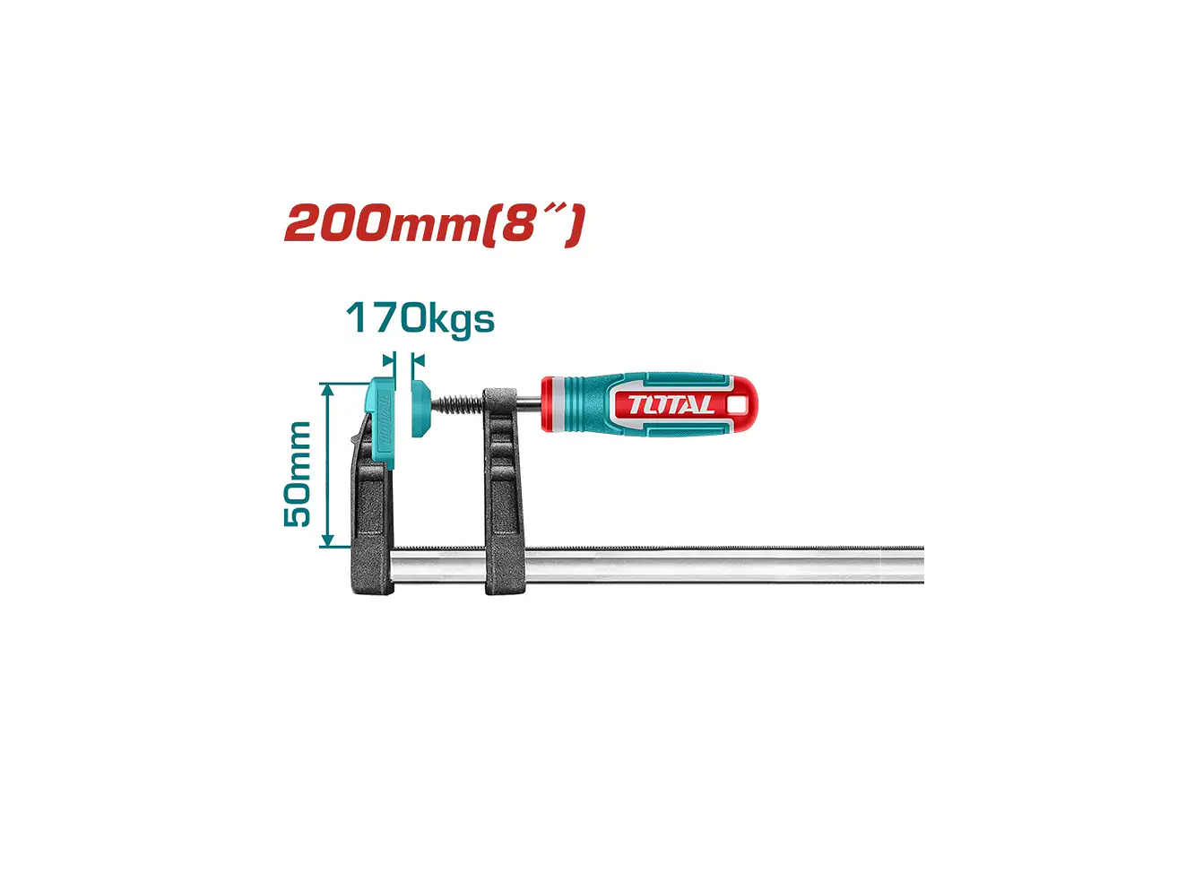 Prensa Sargento En F 50X200Mm Industrial Graduable Total Tht1320502 - Envío a todo Colombia | aztools.co
