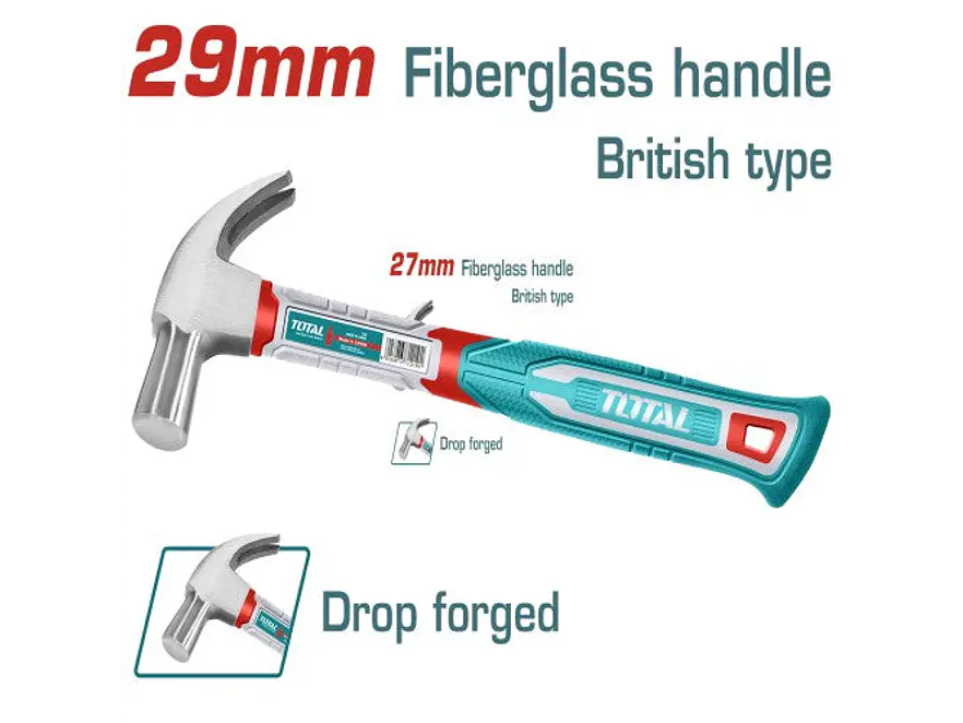 Martillo 29Mm Mango Fibra De Vidrio Super Total  - Envío a todo Colombia | aztools.co