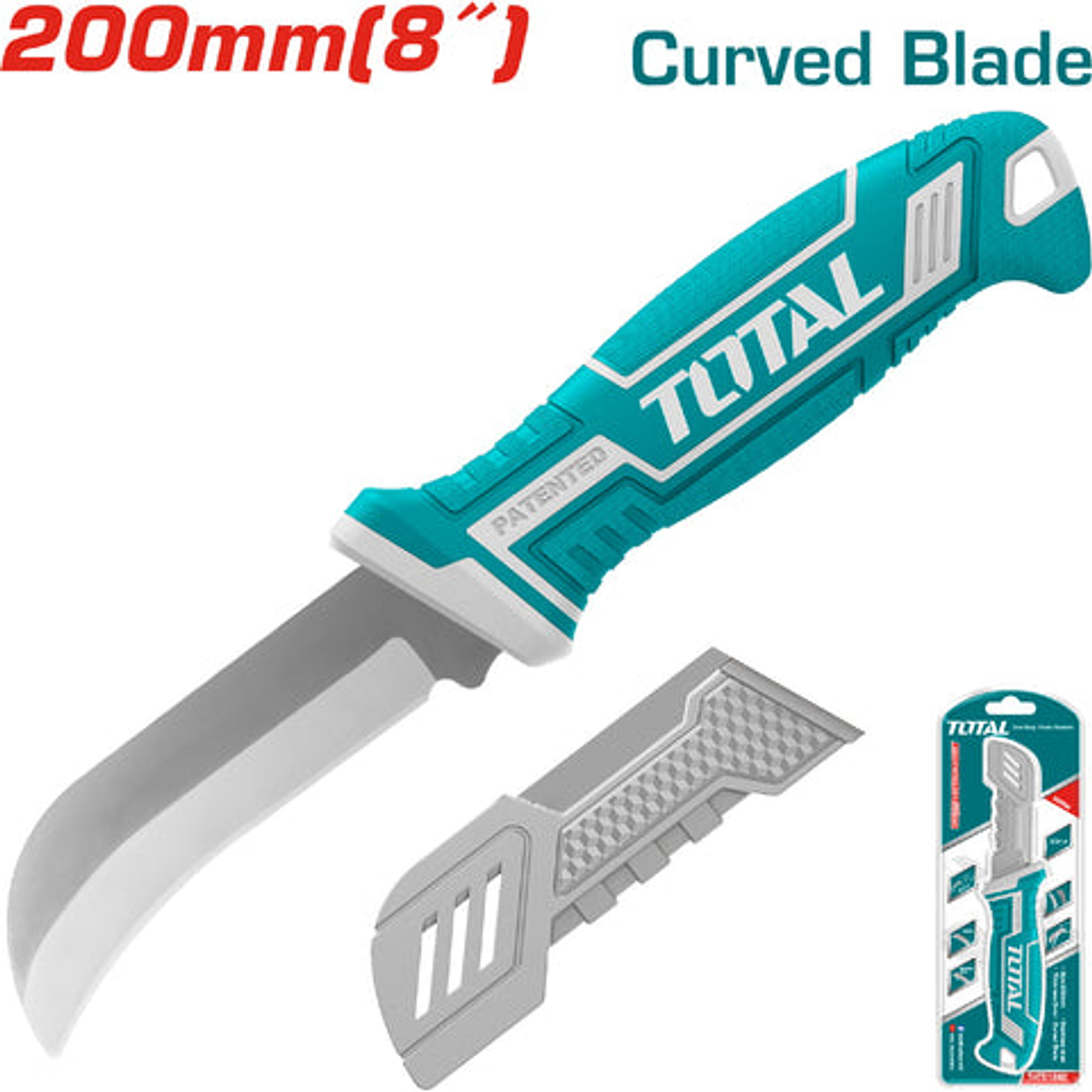 Cuchillo Pelacable 200 Mm Curvo Acero Inoxidable Total Tht51882