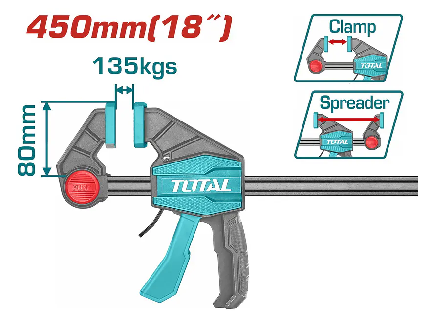 Prensa Sargento De Barra 80X450 Mm Industrial Total Tht1346801 - Envío a todo Colombia | aztools.co