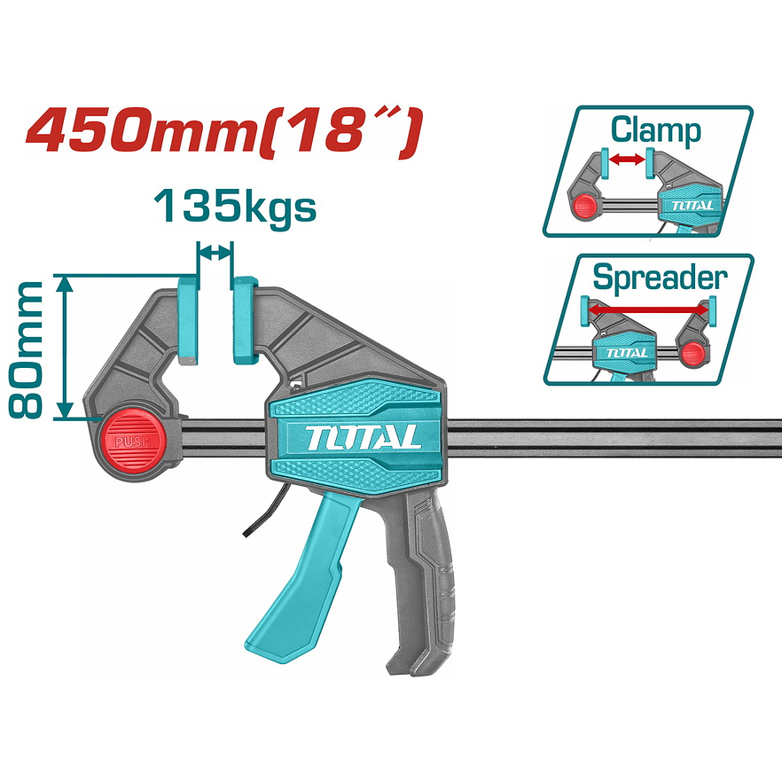 Prensa Sargento De Barra 80X450 Mm Industrial Total Tht1346801