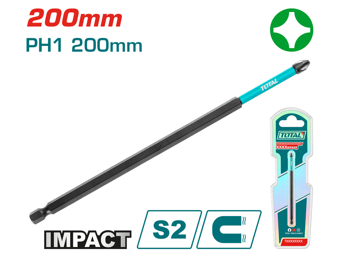 Puntas Taladro Imantada Ph1 200Mm + Industrial Super Total Tacim71Ph1200 - Envío a todo Colombia | aztools.co