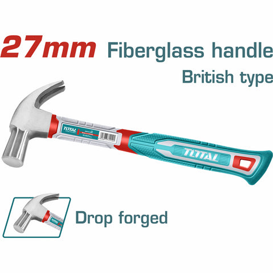 Martillo 27Mm Mango Fibra De Vidrio Super Total Thch61027