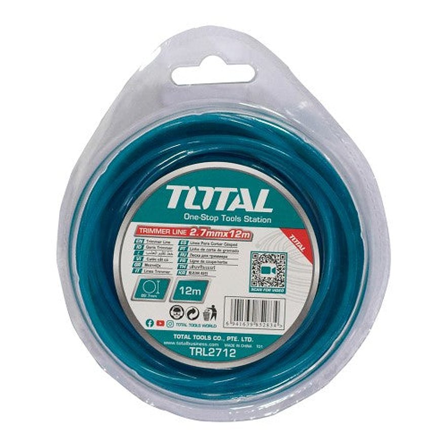 Nylon Guadañadora Redondo 2,7Mm X 12M Total Trl2712