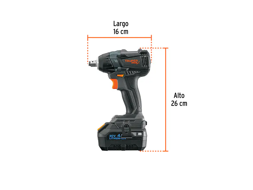 Llave de Impacto Inalámbrica Truper 101403 MAX 20V  350 Nm - Foto 4 | aztools.co