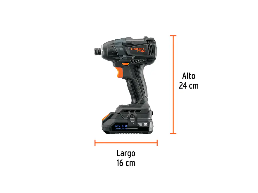 Destornillador de Impacto Inalámbrico Truper 101402 MAX 20V 1/4