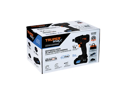 Destornillador de Impacto Inalámbrico Truper 101402 MAX 20V 1/4