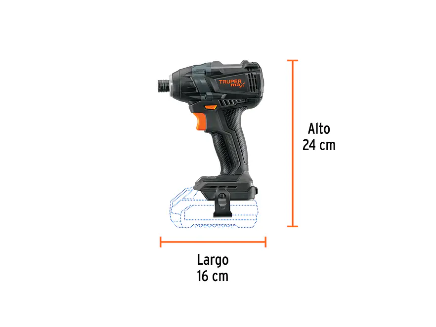 Destornillador de Impacto Truper 101406 1/4 Inalambrico MAX 20V, No Bateria Ni Cargador - Foto 3 | aztools.co