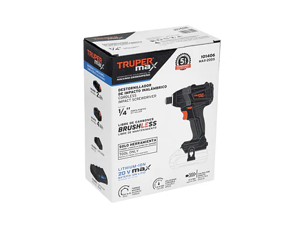 Destornillador de Impacto Truper 101406 1/4 Inalambrico MAX 20V, No Bateria Ni Cargador - Foto 4 | aztools.co