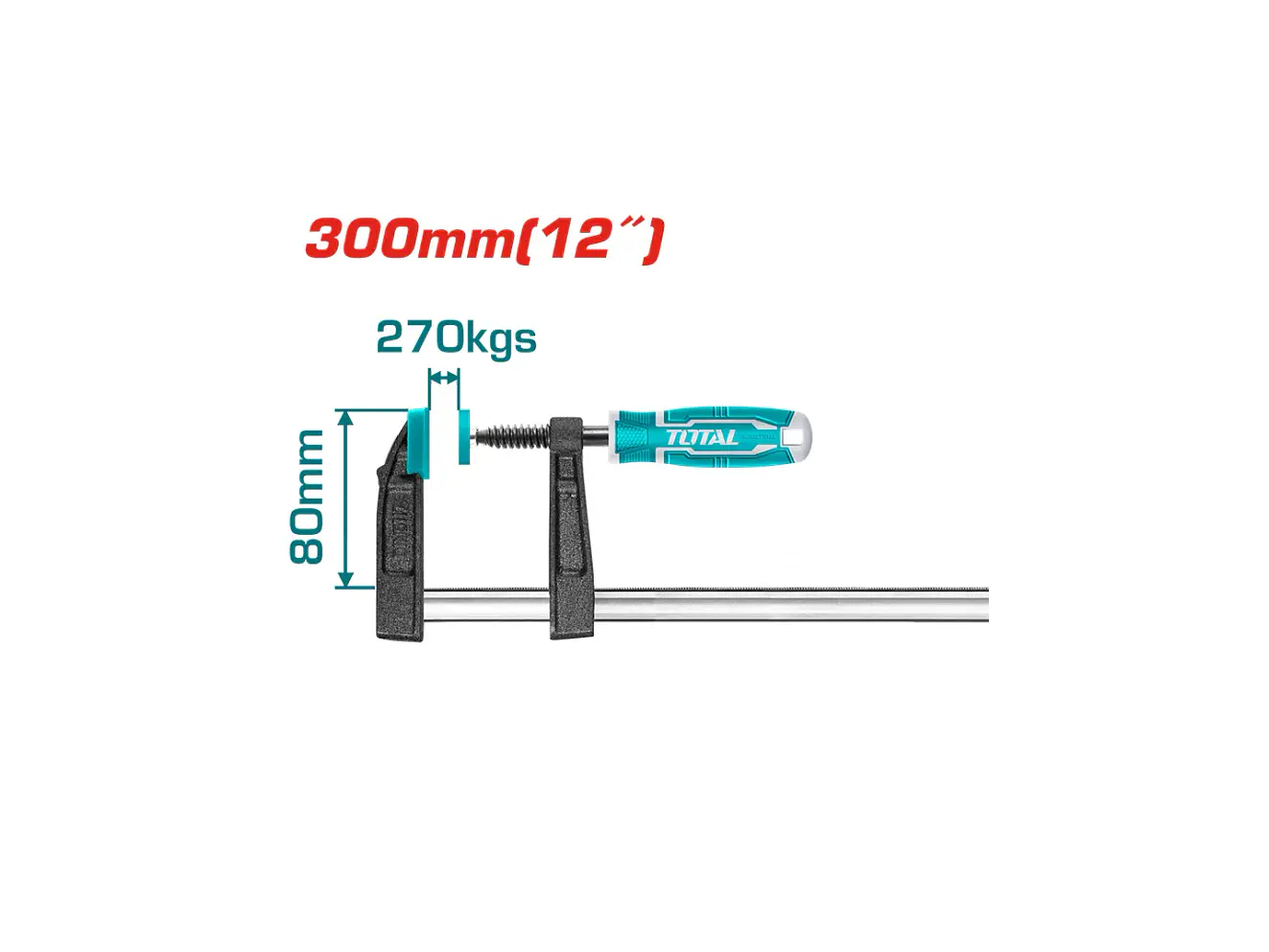 Prensa Sargento En F 80X300Mm 12 Graduable Industrial Total Tht1320801 - Envío a todo Colombia | aztools.co
