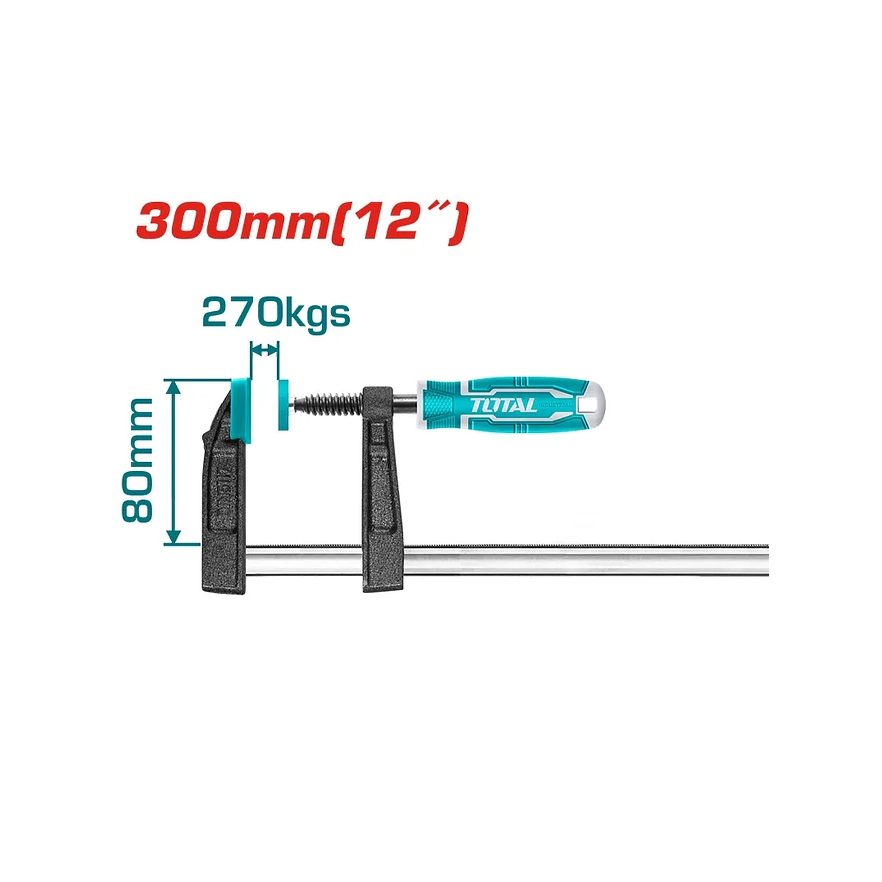 Prensa Sargento En F 80X300Mm 12 Graduable Industrial Total Tht1320801