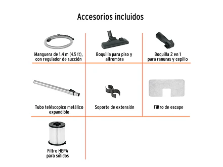 Aspiradora Canister Truper 103191 de 1200W con Filtro HEPA - Foto 3 | aztools.co