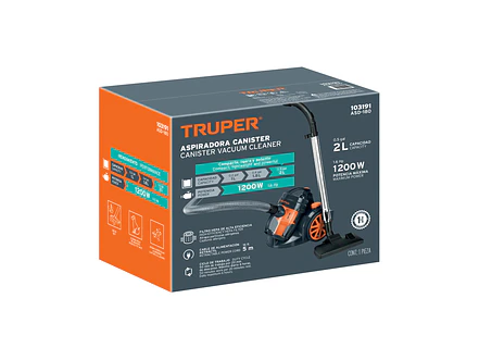 Aspiradora Canister Truper 103191 de 1200W con Filtro HEPA - Foto 4 | aztools.co