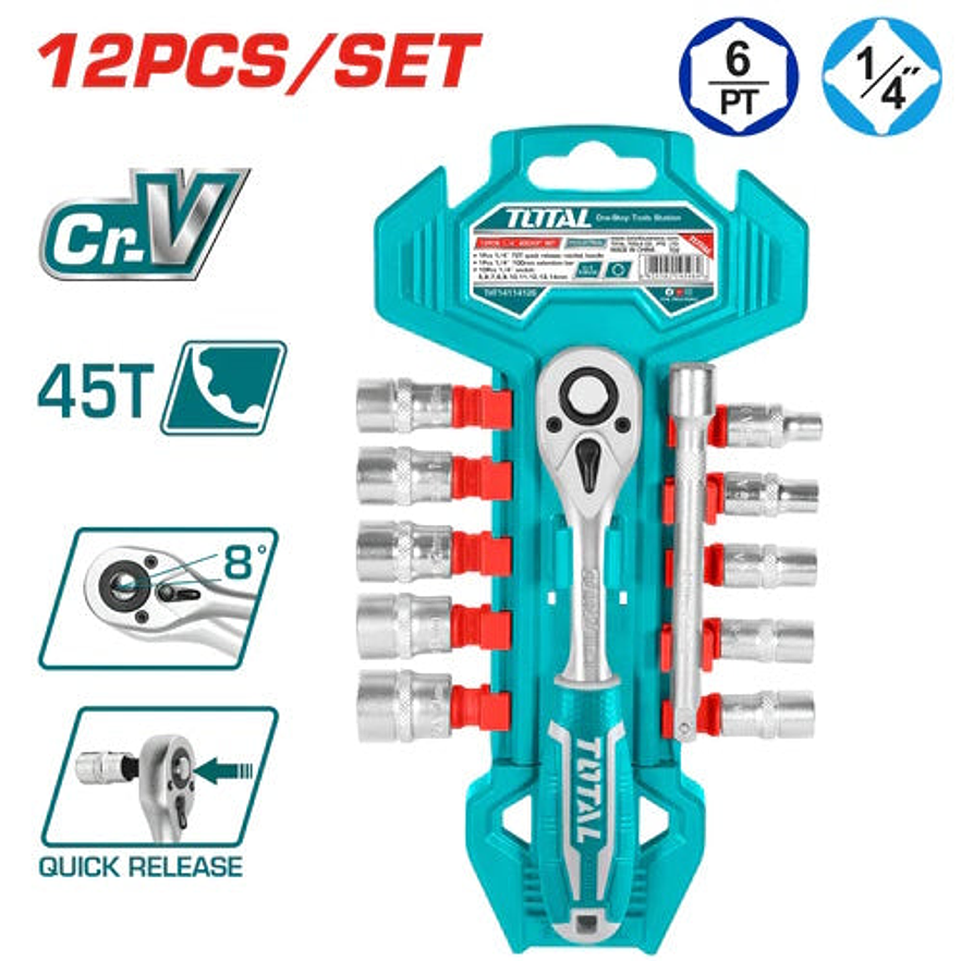 Rache Con Copas 1/4 X 12 Pzs Industrial Total Tht14114126