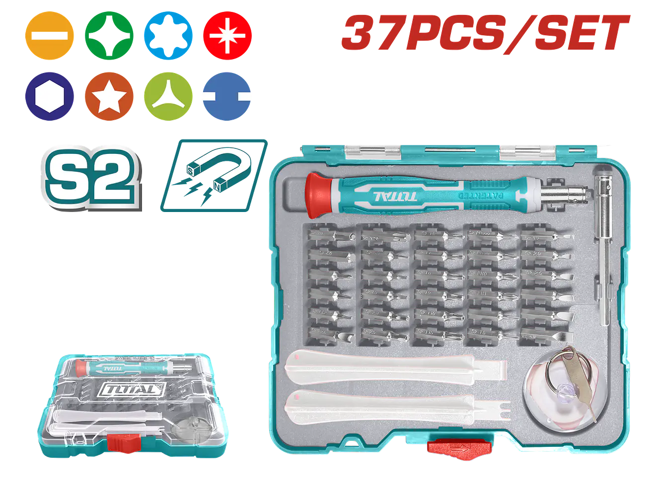 Juego De Destornilladores Puntas Intercambiables Imantadas X 37 Pzs Total Tacsd30376 - Envío a todo Colombia | aztools.co