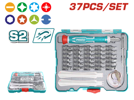 Juego De Destornilladores Puntas Intercambiables Imantadas X 37 Pzs Total Tacsd30376 - Envío a todo Colombia | aztools.co