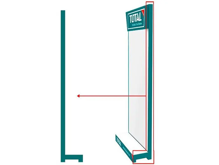 Exhibidor Total Pilar-Soporte Lateral 275Cm Pmst02Z-H275-44-4-Cm - Envío a todo Colombia | aztools.co