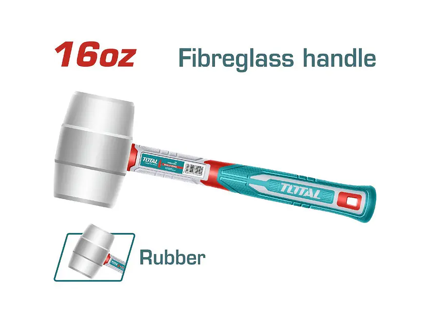 Martillo Chipote 16Oz Industrial Blanco Mango Fibra Vidrio Super Total Thruh6916 - Envío a todo Colombia | aztools.co