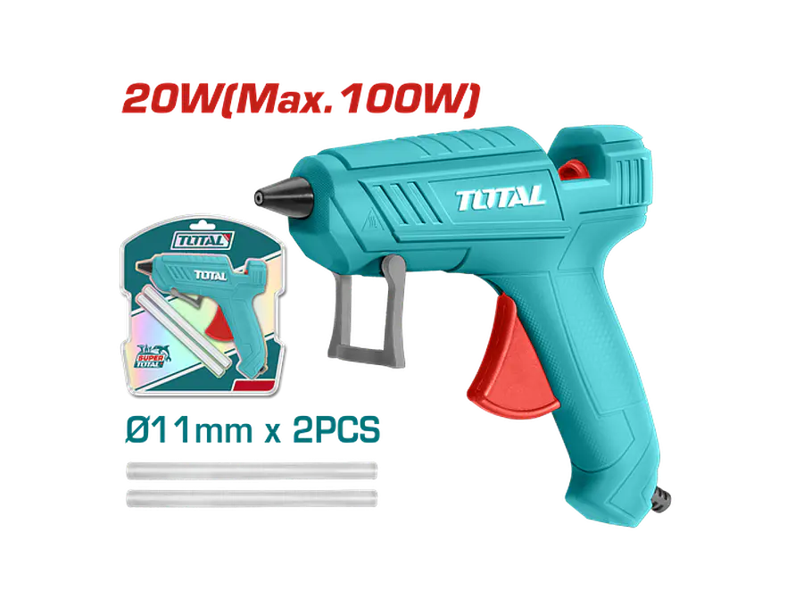 Pistola de Silicona TOTAL UTT201116 25W Incluye 4 Barras de Pegamento - Envío a todo Colombia | aztools.co