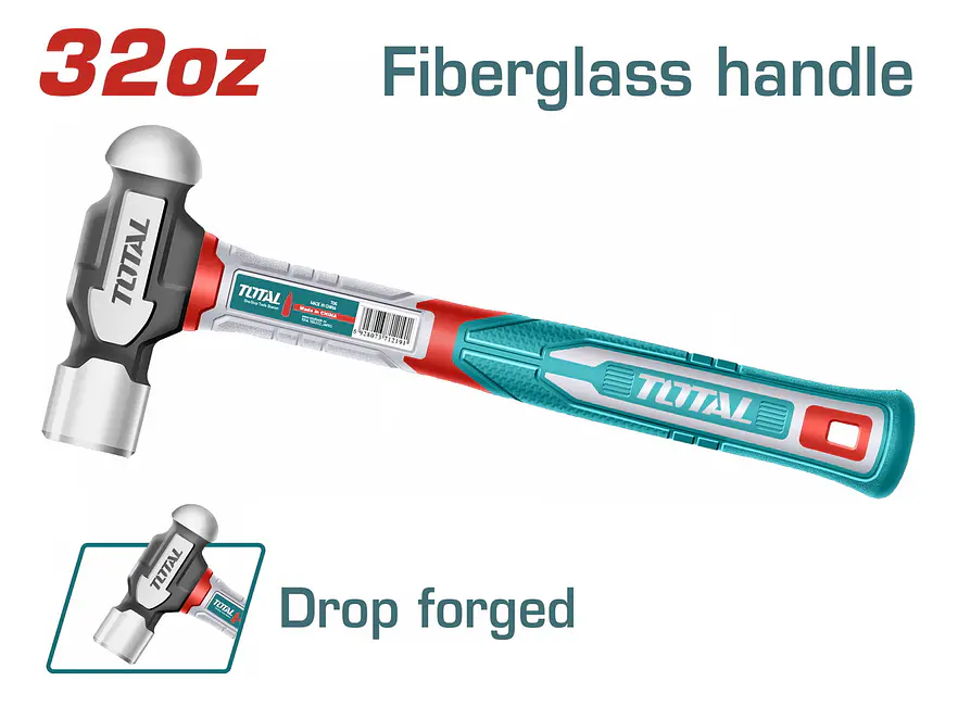 Martillo Bola 32 Oz Mango Fibra De Vidrio Super Total Thbph61032 - Envío a todo Colombia | aztools.co